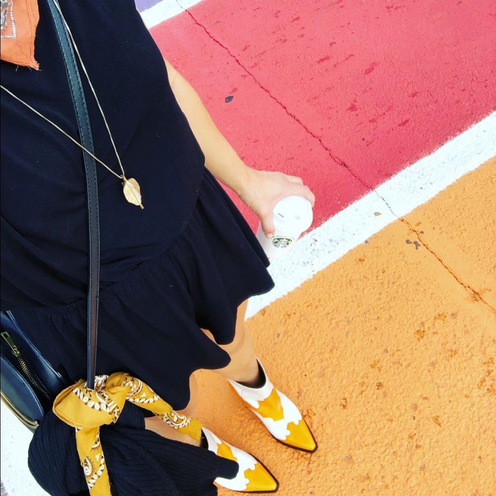 Orange Western Boot